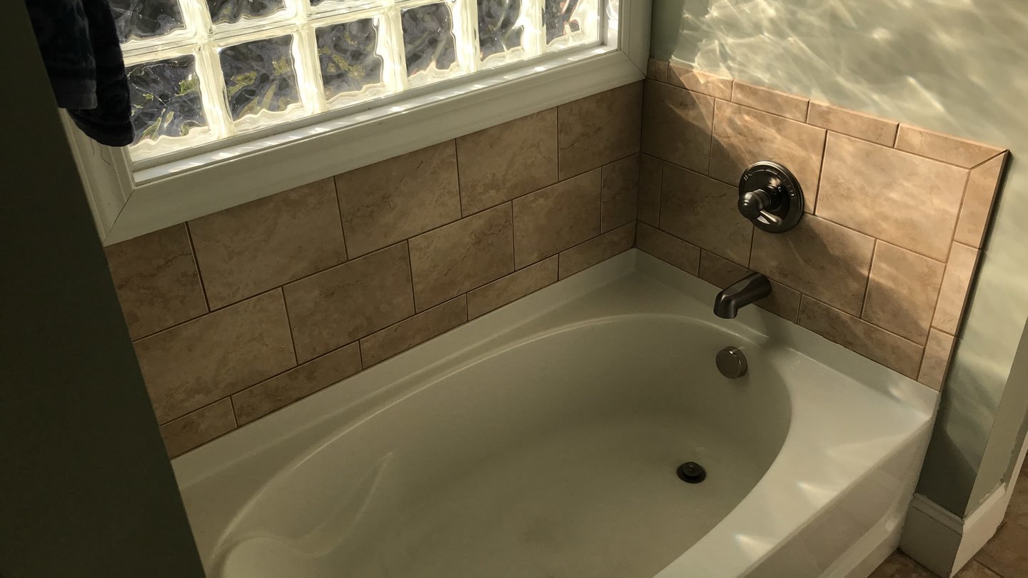 Updated Shower & Glamour Tub Bathroom